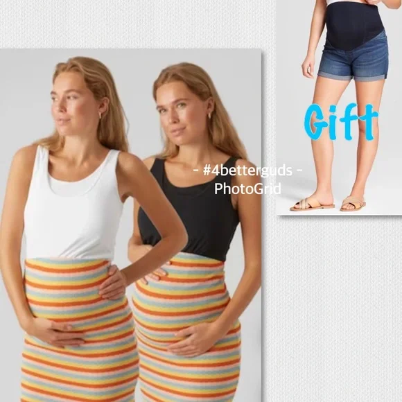 SET 3 Mama:Licious Organic Nell 2 Tanks & Isabel Maternity Crossover Midi Short - Picture 15 of 16